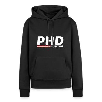 Survivant du candidat au doctorat 11 - Sweat à capuche Premium bio Femme - noir - Devant - Julia (174cm)