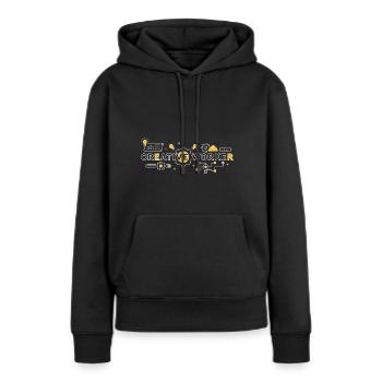 Creative Worker - Sweat à capuche Premium bio Femme - noir - Devant - Julia (174cm)
