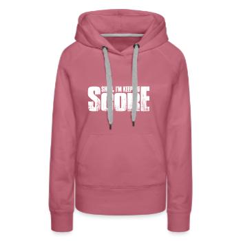 Chut, je garde le score 23 - Sweat à capuche Premium bio Femme - mauve - Devant - Isabella (175cm)