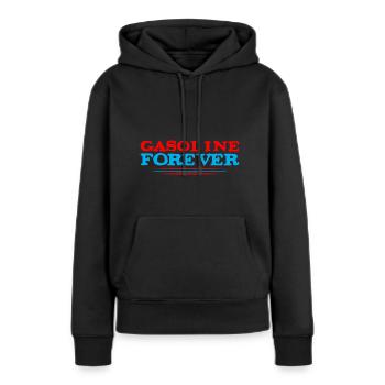 L’essence pour toujours - Sweat à capuche Premium bio Femme - noir - Devant - Julia (174cm)