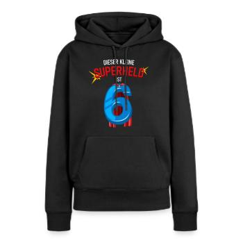 Superheld 6 Jahre - 6 Geburtstag - Frauen Premium Bio Hoodie - Schwarz - Vorne - Julia (174cm)