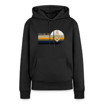 Francs-maçons Franc-maçonnerie Compass Tshirt - Sweat à capuche Premium bio Femme - noir - Devant - Julia (174cm)