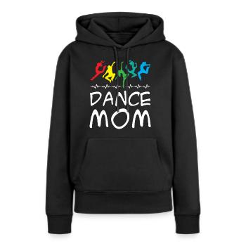 Maman danseuse - Sweat à capuche Premium bio Femme - noir - Devant - Julia (174cm)