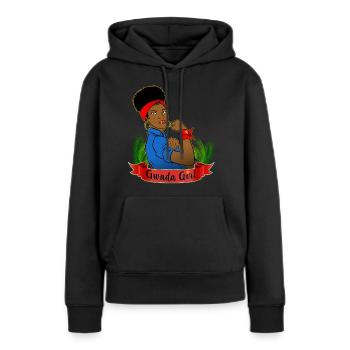 A strong Guadeloupean woman - Women’s Premium Organic Hoodie - black - Front - Julia (174cm)