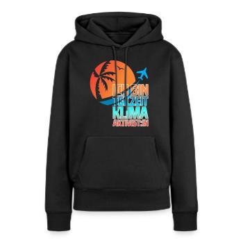 Teilzeit-Kima-Aktivist:in - Frauen Premium Bio Hoodie - Schwarz - Vorne - Julia (174cm)