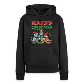 Lustiger Weihnachtsbaum Weihnachtesfamilie - Frauen Premium Bio Hoodie - Schwarz - Vorne - Julia (174cm)