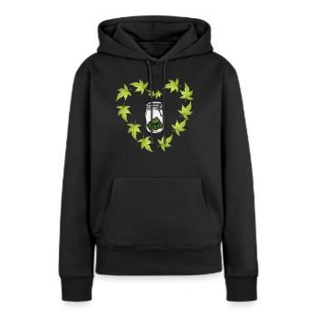 Amour de l’herbe - Sweat à capuche Premium bio Femme - noir - Devant - Julia (174cm)
