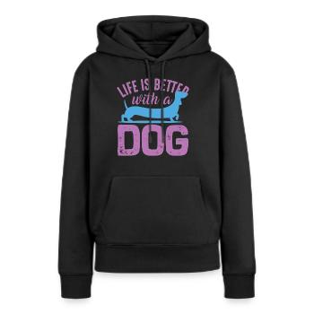 PawPrint Couture - Frauen Premium Bio Hoodie - Schwarz - Vorne - Julia (174cm)
