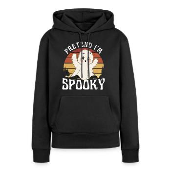 Costume d’Halloween fantôme groovy mignon, faire semblant que je suis - Sweat à capuche Premium bio Femme - noir - Devant - Julia (174cm)