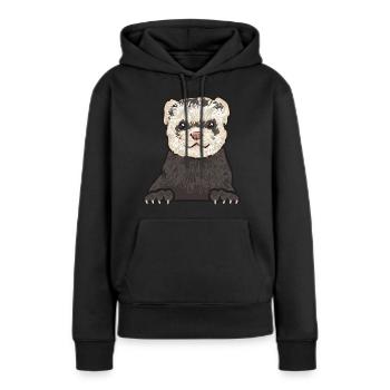 Furet, propriétaire de furet - Sweat à capuche Premium bio Femme - noir - Devant - Julia (174cm)