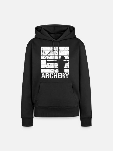 Lustiges Bogenschießen - Frauen Premium Bio Hoodie - Schwarz