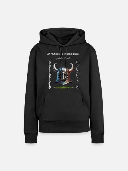 Wikinger Spruchshirt - Frauen Premium Bio Hoodie - Schwarz