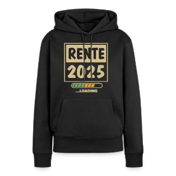 Rente 2025 loading - Frauen Premium Bio Hoodie - Schwarz - Vorne - Julia (174cm)