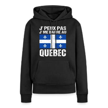 Ich kann nicht in Quebec gehen Quebec Geschenk - Frauen Premium Bio Hoodie - Schwarz - Vorne - Julia (174cm)