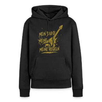 Meine Regeln Mein Sound - Frauen Premium Bio Hoodie - Schwarz - Vorne - Julia (174cm)