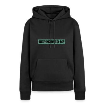 Depressives Bewusstsein für psychische Gesundheit - Frauen Premium Bio Hoodie - Schwarz - Vorne - Julia (174cm)