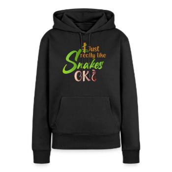 Schlangenbesitzer Schlangenliebhaber Schlangen - Frauen Premium Bio Hoodie - Schwarz - Vorne - Julia (174cm)