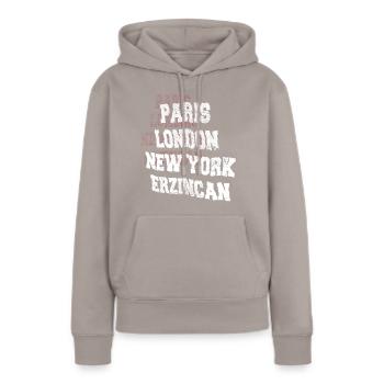Erzincan Town - Women’s Premium Organic Hoodie - taupe - Front - Julia (174cm)