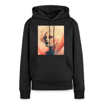La vue - Sweat à capuche Premium bio Femme - noir - Devant - Julia (174cm)