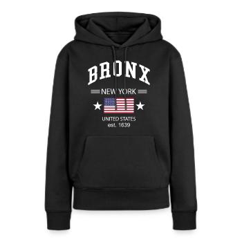 Bronx - Sweat à capuche Premium bio Femme - noir - Devant - Julia (174cm)