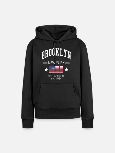 Brooklyn - Frauen Premium Bio Hoodie - Schwarz