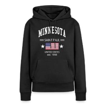 Minnesota - Sweat à capuche Premium bio Femme - noir - Devant - Julia (174cm)