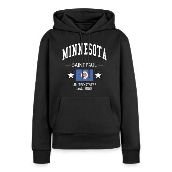 Minnesota - Sweat à capuche Premium bio Femme - noir - Devant - Julia (174cm)