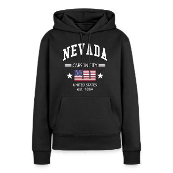 Nevada - Sweat à capuche Premium bio Femme - noir - Devant - Julia (174cm)