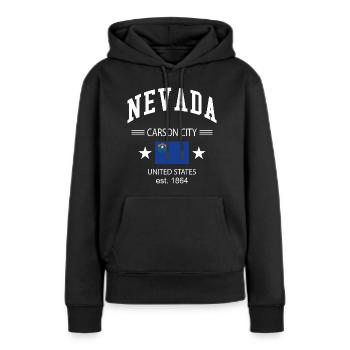 Nevada - Sweat à capuche Premium bio Femme - noir - Devant - Julia (174cm)