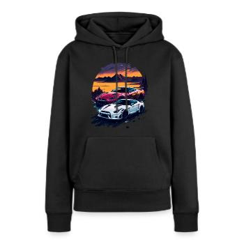 Klassischer Sportwagen - Frauen Premium Bio Hoodie - Schwarz - Vorne - Julia (174cm)