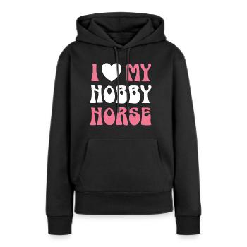 I Love My Hobby Horse Pferde Zubehör Steckenpferde - Frauen Premium Bio Hoodie - Schwarz - Vorne - Julia (174cm)