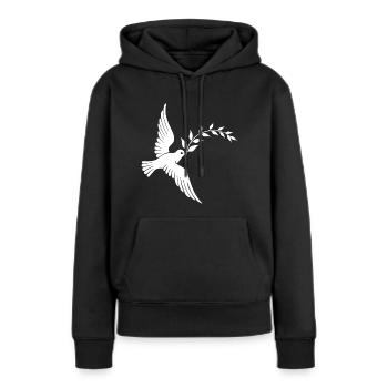 Friedenstaube Frieden Taube - Frauen Premium Bio Hoodie - Schwarz - Vorne - Julia (174cm)