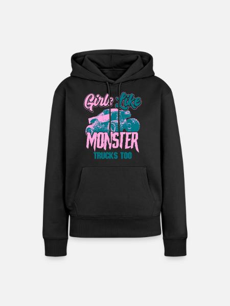 Monstertruck - Frauen Premium Bio Hoodie - Schwarz