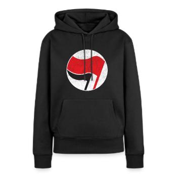 symbole du drapeau antifasciste - Sweat à capuche Premium bio Femme - noir - Devant - Julia (174cm)