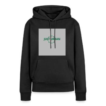 JUSTE URBAIN - Sweat à capuche Premium bio Femme - noir - Devant - Julia (174cm)