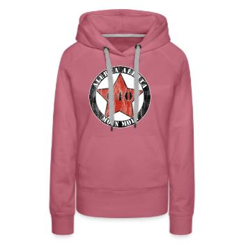 Antifaschistische Aktion Hamburg - Frauen Premium Bio Hoodie - Malve - Vorne - Isabella (175cm)