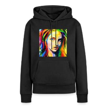colorful woman - Frauen Premium Bio Hoodie - Schwarz - Vorne - Julia (174cm)
