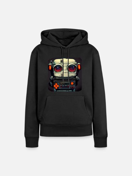 Virtueller Roboter - Frauen Premium Bio Hoodie - Schwarz
