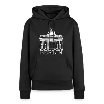 Berlin Brandenburger Tor - Frauen Premium Bio Hoodie - Schwarz - Vorne - Julia (174cm)