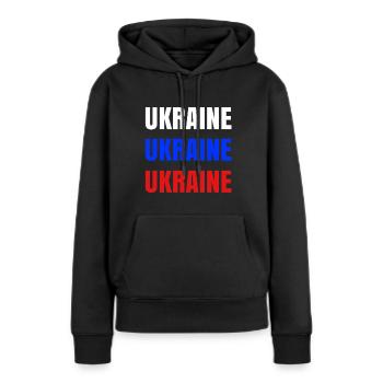 Ukraine Russian Flag - Frauen Premium Bio Hoodie - Schwarz - Vorne - Julia (174cm)