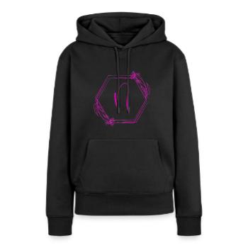 Letter N - Women’s Premium Organic Hoodie - black - Front - Julia (174cm)