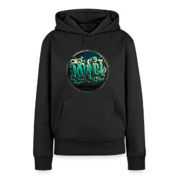 Argent Graffiti Thème 3 - Sweat à capuche Premium bio Femme - noir - Devant - Julia (174cm)