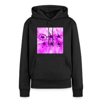 6 STERNE LÄCHELN VIOLETT - Frauen Premium Bio Hoodie - Schwarz - Vorne - Julia (174cm)
