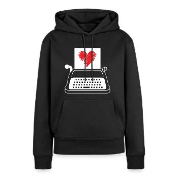 Poète Poésie Poète Poésie I Don - Sweat à capuche Premium bio Femme - noir - Devant - Julia (174cm)