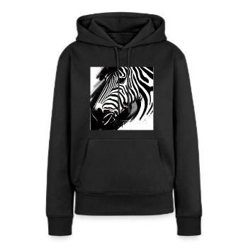 Zèbre noir et blanc - Sweat à capuche Premium bio Femme - noir - Devant - Julia (174cm)