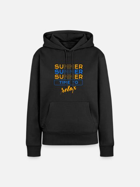 Summer Time to relax EV - Frauen Premium Bio Hoodie - Schwarz