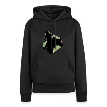 Cascade de VTT - Sweat à capuche Premium bio Femme - noir - Devant - Julia (174cm)