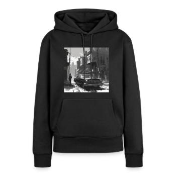 Lonely Dude - Frauen Premium Bio Hoodie - Schwarz - Vorne - Julia (174cm)