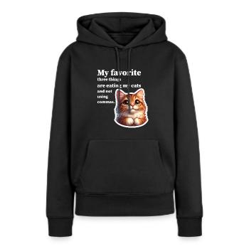 Ne pas utiliser de virgules - Sweat à capuche Premium bio Femme - noir - Devant - Julia (174cm)