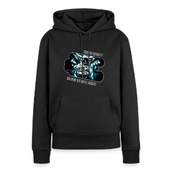 Caffeine Zero-G - Schwerelos durch Koffein - Frauen Premium Bio Hoodie - Schwarz - Vorne - Julia (174cm)
